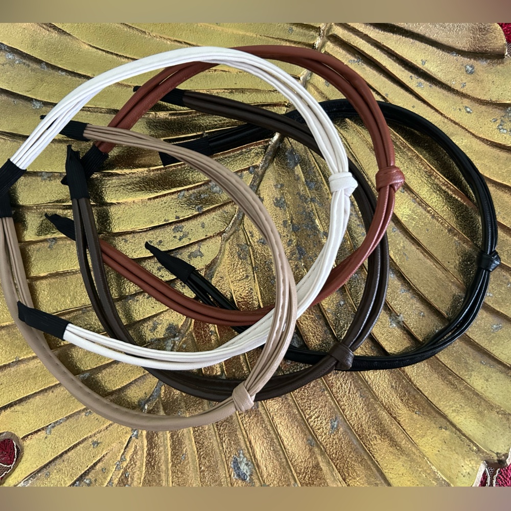 (1) Knotted Faux Leather Headband - Picture 7 of 7